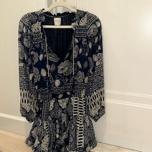 Misa Los Angeles mini dress blue and white floral